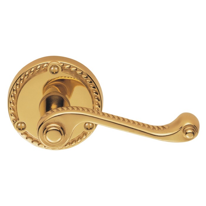 Georgian Lever Door Handle on Round Rose